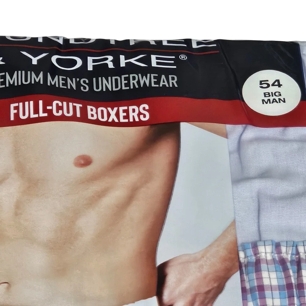 Lot of 2 Big Man Boxers Size 54 Roundtree & Yorke (4 Pairs) Full-Cut Underwear‎